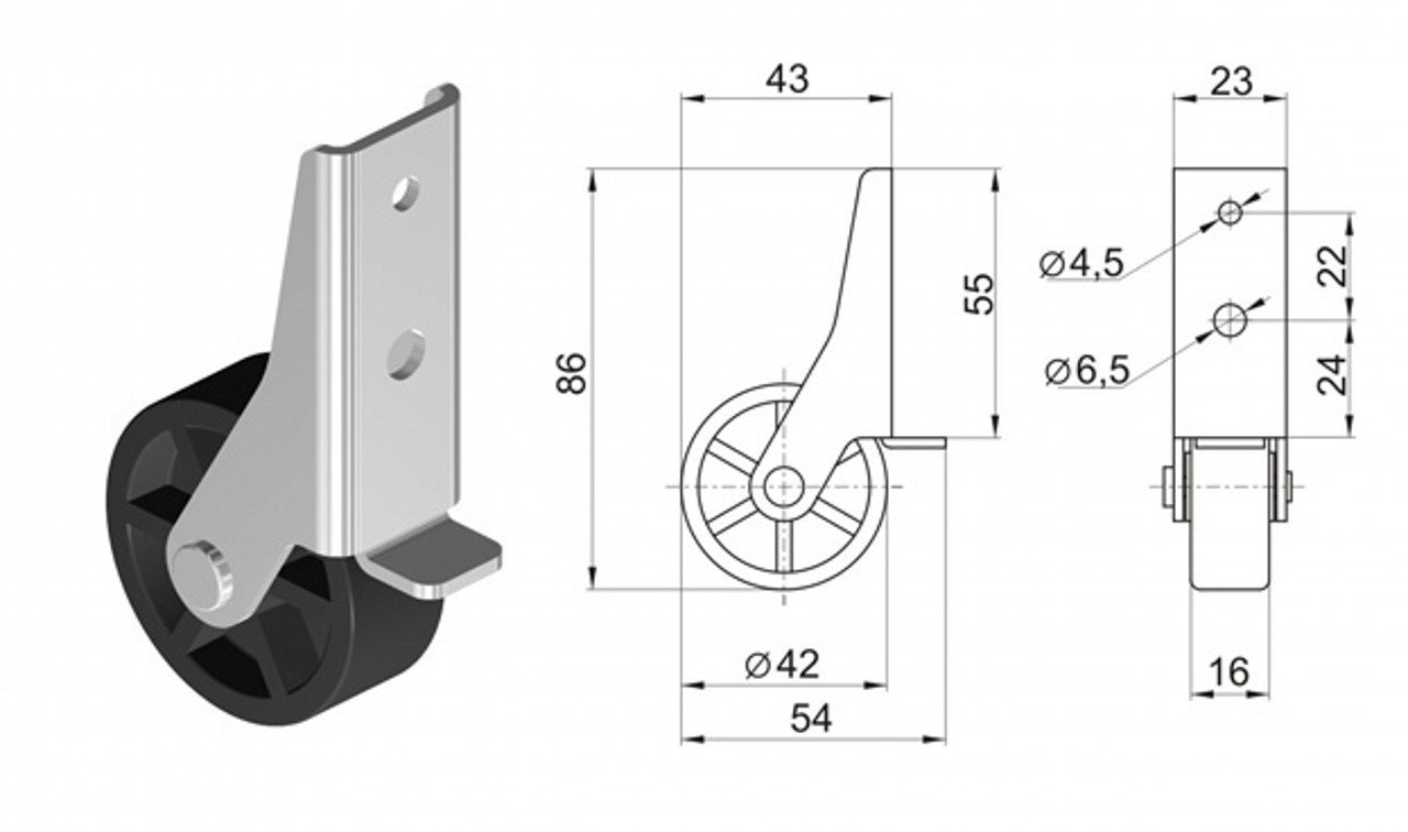 Опора Колесн. для мяг. мебели (421) 
