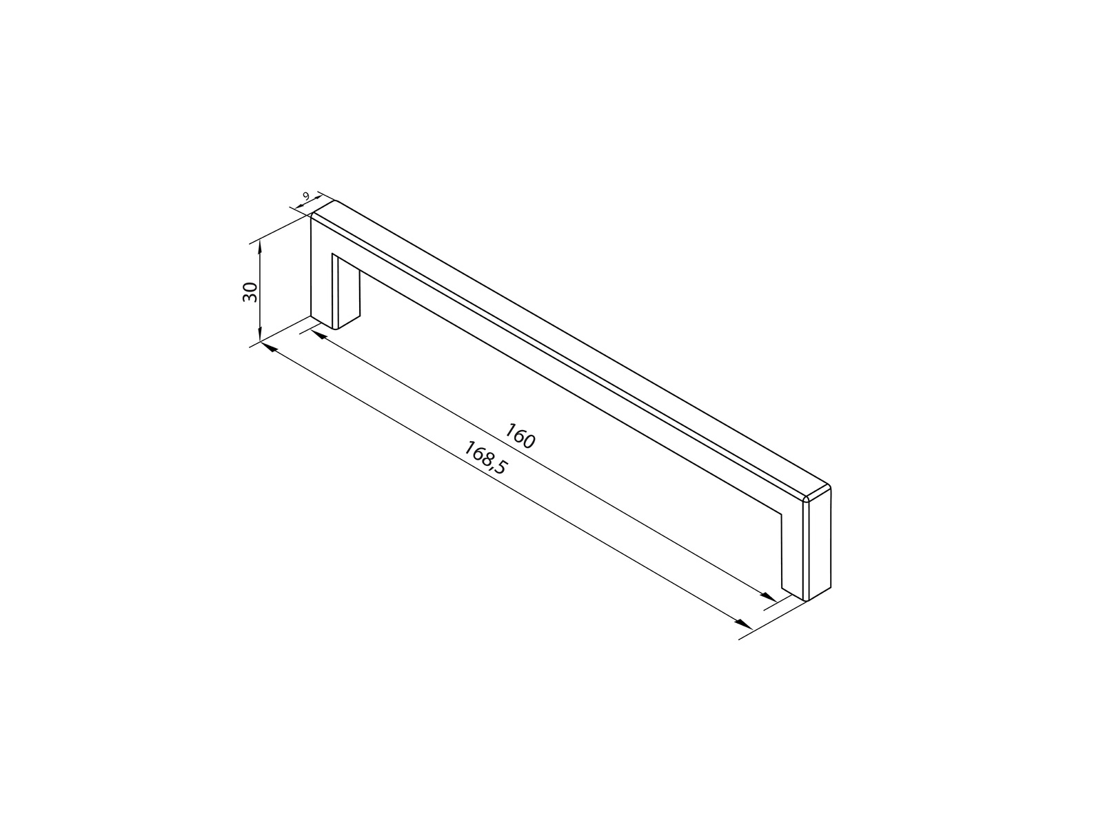 **Ручка-скоба 93 пластик ЧЕРНЫЙ/антрацит 160мм (205)