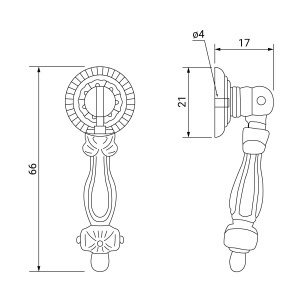 Ручка - капля (Л-С) 22301-00- AС античная медь