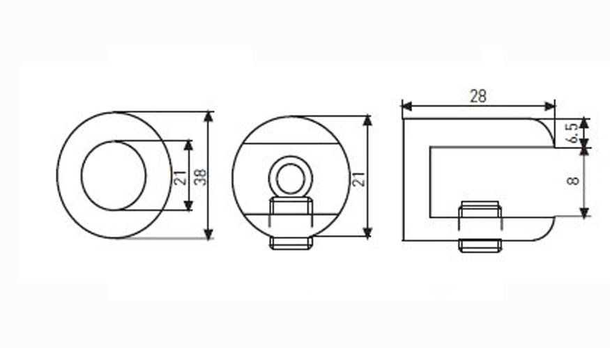 Полкодержатель (Л-С) 8909 L золото д/зеркал