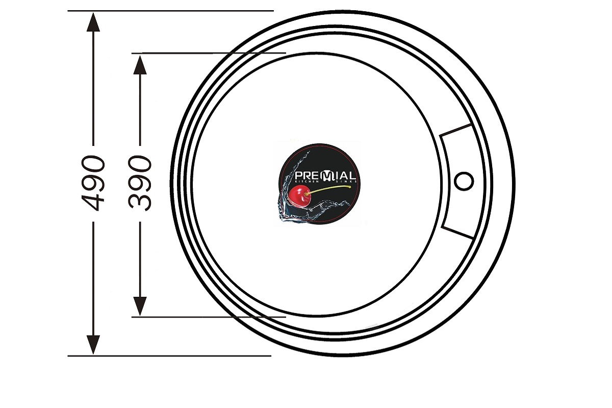 Мойка Premial 4949 хром D 49 круглая ОБЛИТАЯ