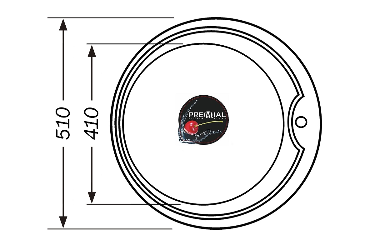 Мойка Premial круглая D51 см хром 0,8