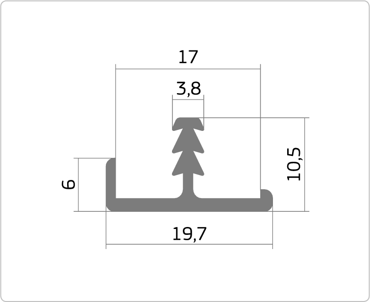 Профиль ДР1-06 серебро 17мм