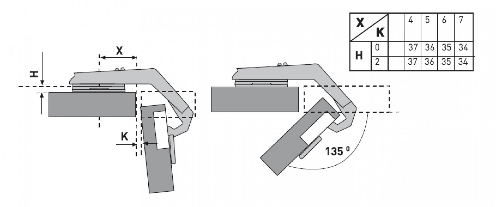 Петля Astil AY8213/135 A 