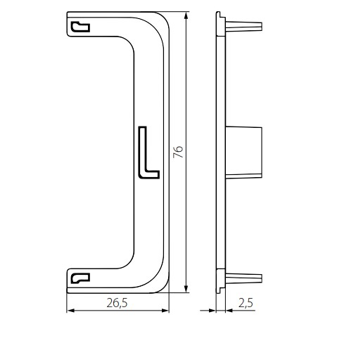 Заглушка SOLA для С-обр. AL533L41 СЕРЫЙ универс
