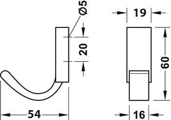 Крючок JET 235 Однорожковый  ЧЕРНЫЙ С235Z.001BL																														