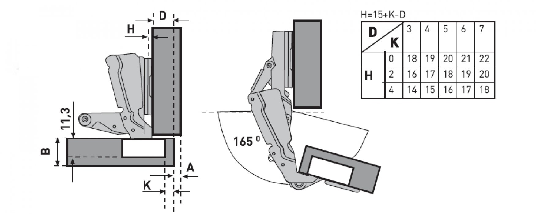 Петля Astil AY8214/165 A 