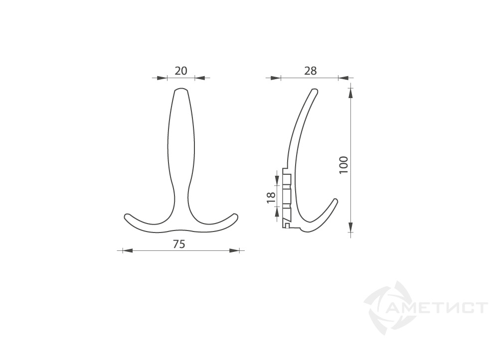 Крючок JET 543 замак хром CH543Z.000CP