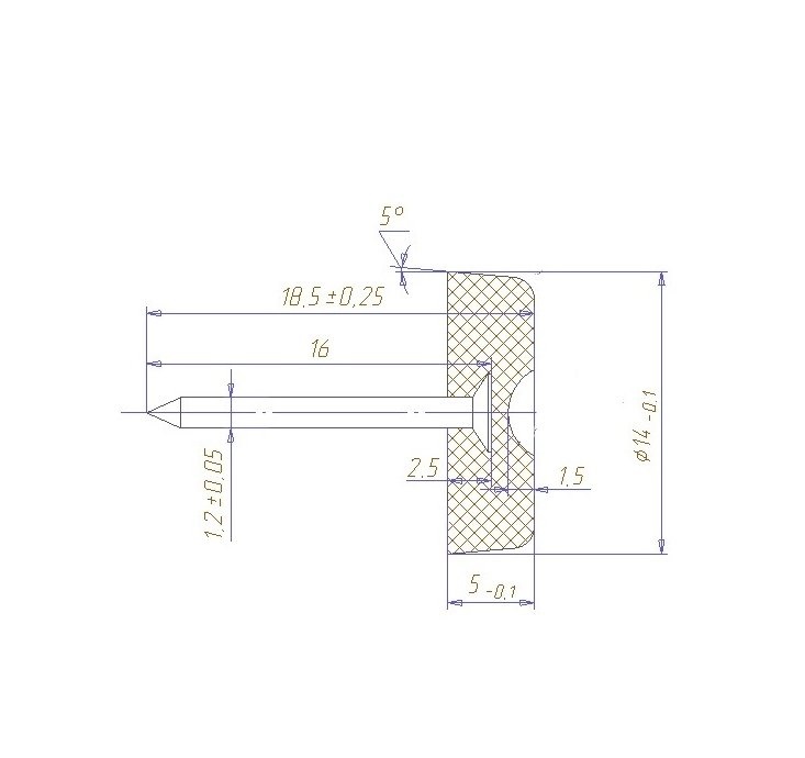 Подпятник с гвоздем Белый (1000)