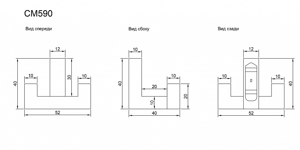 Крючок JET 590 Двухрожковый ЧЕРНЫЙ СМ590Z.001BL