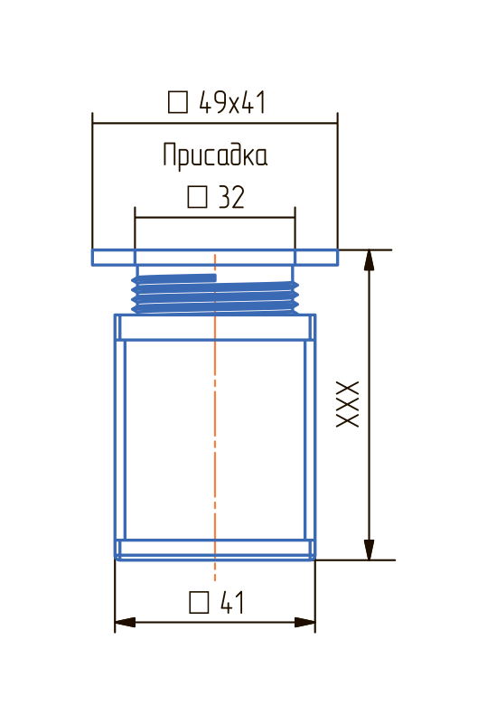 Опора ОРК-150К квадрат.регул.(70 шт)