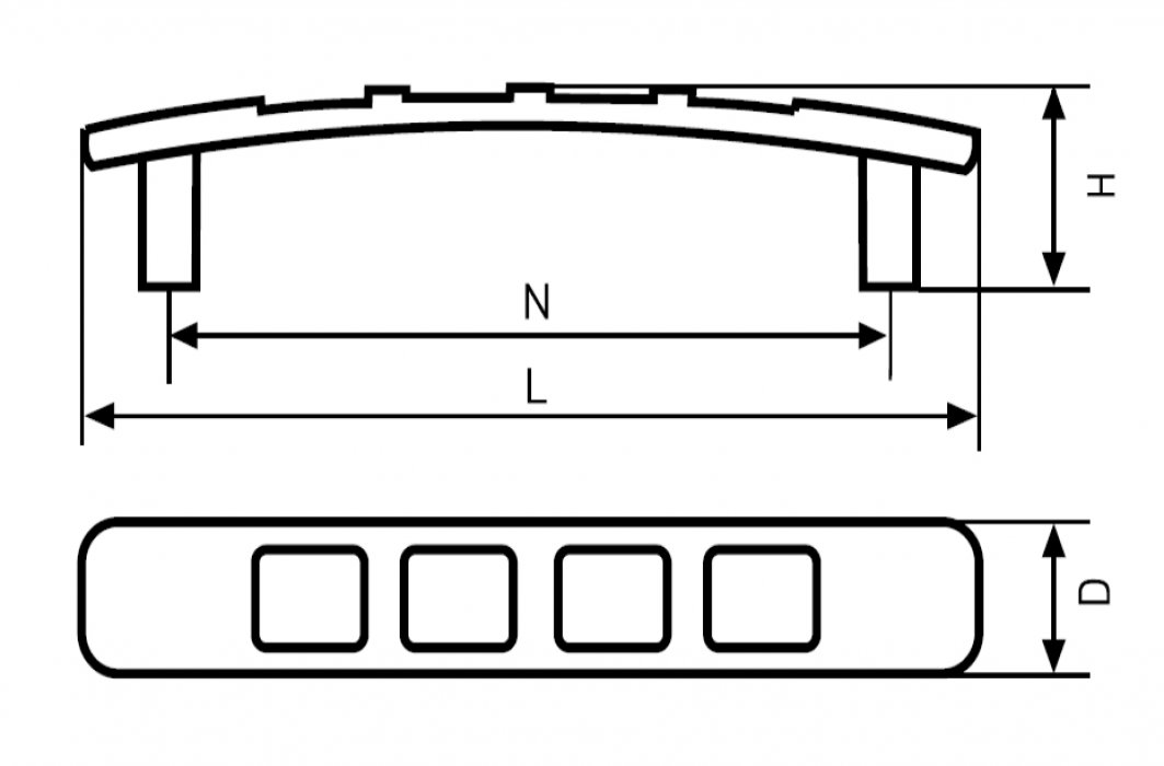 Ручка (Л-С) 6701-96 мм ХРОМ МАТ.