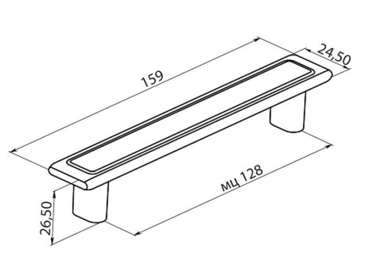 **Ручка-скоба 86 пластик ЧЕРНЫЙ 128мм