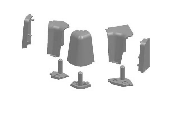 Комплект заглушек серый Ступенька (Рио)