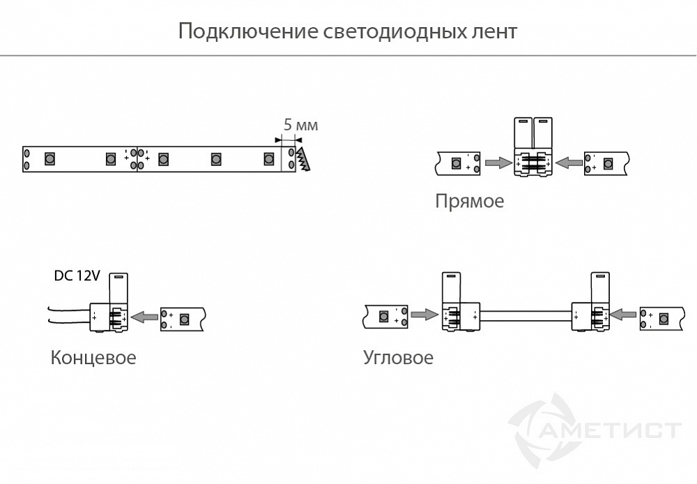 Соединитель 933 д/светодиодных лент 8 мм угловой