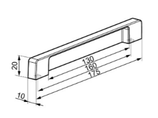 **Ручка-скоба 104 пластик 160 мм