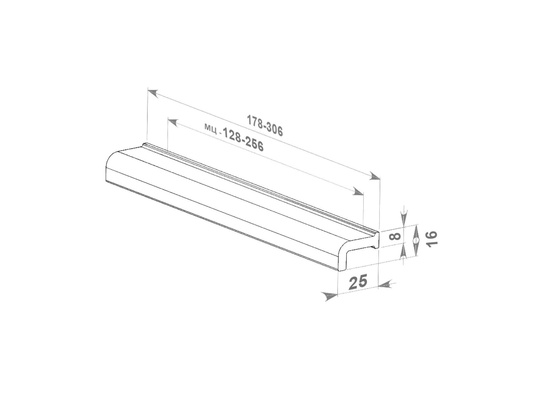 **Ручка-скоба 90 пластик ЧЕРНЫЙ 160 мм