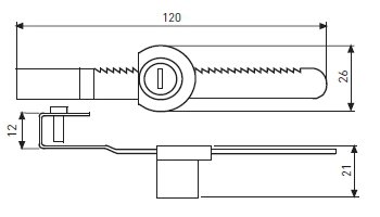 Замок меб. Л-С L040 "пилка"